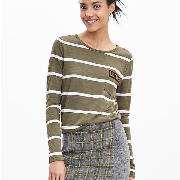 Banana Republic Tops - 5️⃣for💲25 Banana Republic olive green striped